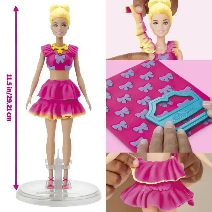 Play-Doh Coffret Pâte à Modeler Barbie Dentelles et Nœuds Hasbro - Pour Enfants dès 5 Ans - Collaboration Play-Doh Barbie