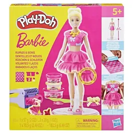 Play-Doh Coffret Pâte à Modeler Barbie Dentelles et Nœuds Hasbro - Pour Enfants dès 5 Ans - Collaboration Play-Doh Barbie