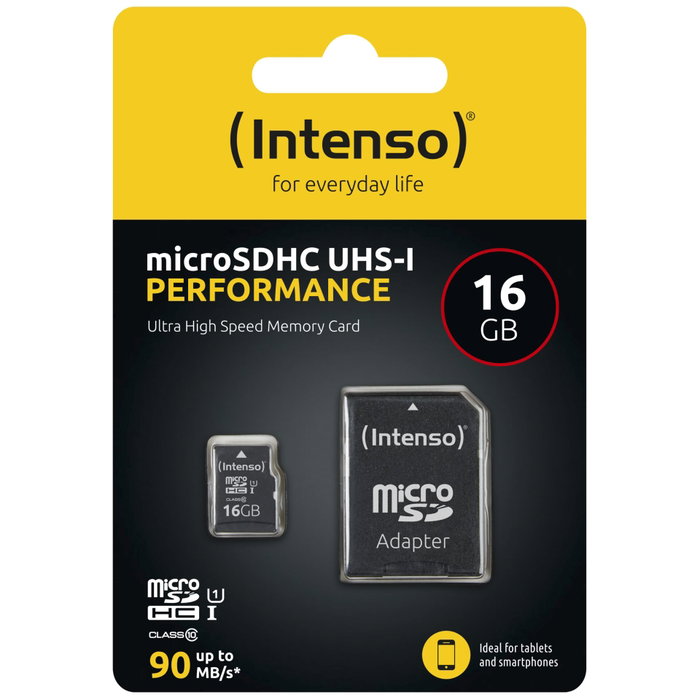 Intenso microSDHC UHS-I Performance 16 Go avec adaptateur Intenso microSDHC UHS-I Performance 16 Go avec adaptateur