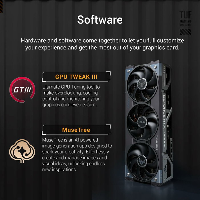 Asus TUF Gaming TUF-RTX5090-O32G-GAMING NVIDIA GeForce RTX 5090 32 Go GDDR7 - Noir