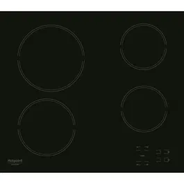 Hotpoint HR631C Table de cuisson vitrocéramique 4 foyers 60 cm Noir - 6200 W, interface sensitive, sécurité enfant