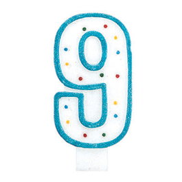 Party Time Bougie chiffre 9 de 14 cm décorative