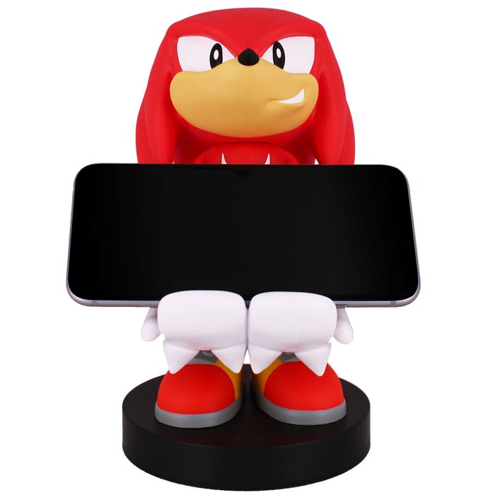 Cable Guy Figurine Porte-Câble Knuckles de Sonic 21cm - Support pour Téléphone, Manettes PS5 DualSense, Xbox Series S/X et iPhone