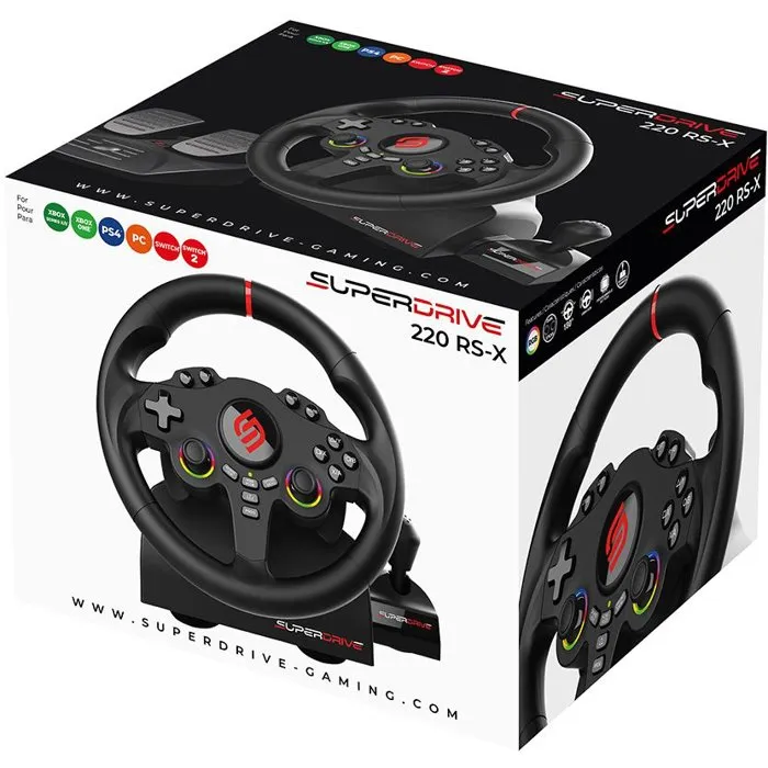 Subsonic Volant gaming SUBSONIC avec double joysticks LED et levier