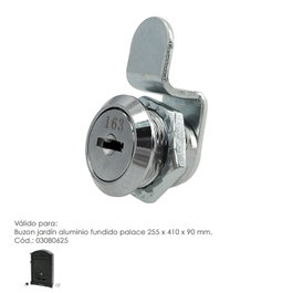 SATURNIA Serrure de remplacement pour boîte aux lettres Palace 16 mm