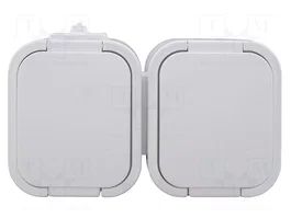 ABEX Socle d'alimentation AC double Schuko blanc 2P+PE