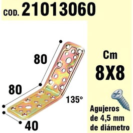 WOLFPACK LINEA PROFESIONAL Support pour bois à angle 40x80x80 mm 135º