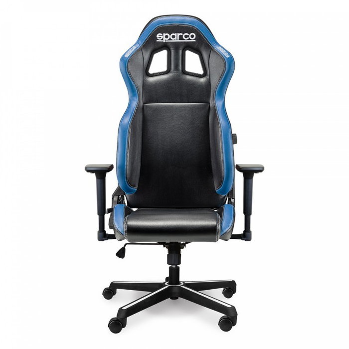 Sparco Icon Chaise Gaming-Office Noir-Blue S00998NRAZ Siège Bureau Réglage Lombaire 2D Accoudoirs 5 Roues