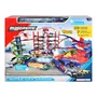 Majorette Garage Super City 2 Niveaux avec Lumières et Sons, 6 Véhicules Métalliques + 1 Train, 128 x 78 x 73 cm SMO3467452077207