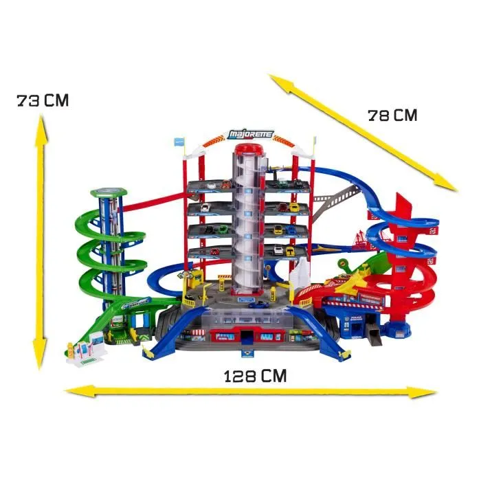 Majorette Garage Super City 2 Niveaux avec Lumières et Sons, 6 Véhicules Métalliques + 1 Train, 128 x 78 x 73 cm SMO3467452077207 Majorette Garage Super City 2 Niveaux avec Lumières et Sons, 6 Véhicules Métalliques + 1 Train, 128 x 78 x 73 cm SMO3467452077207