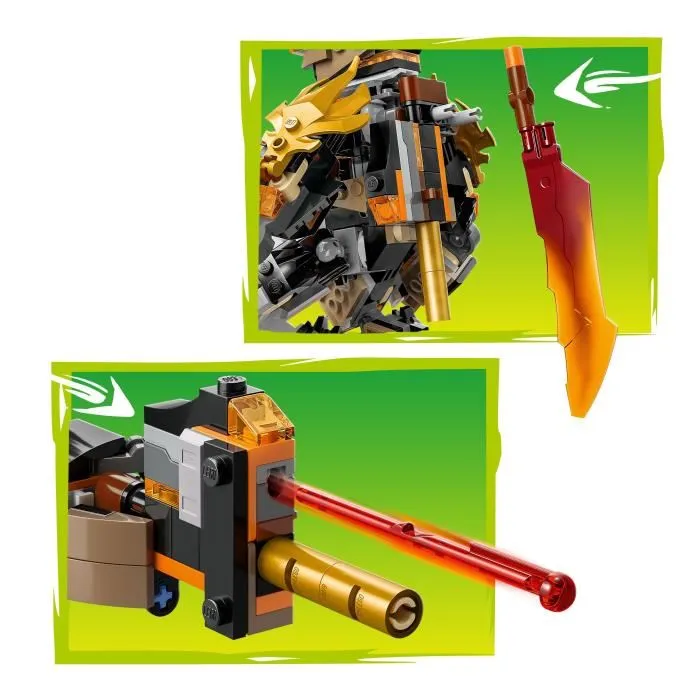 LEGO NINJAGO 71854 La Mission du Robot Cole et du Dragon Zane - Jeu de Construction - Saison 4