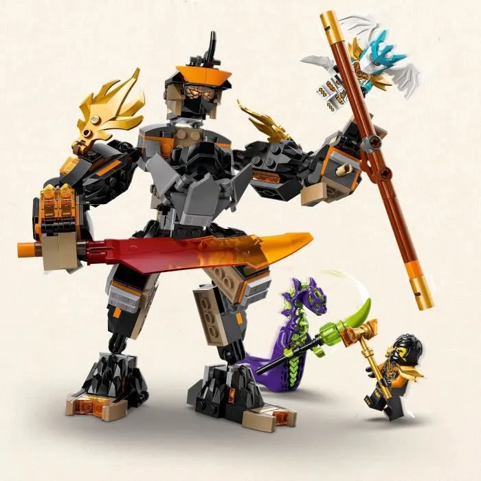 LEGO NINJAGO 71854 La Mission du Robot Cole et du Dragon Zane - Jeu de Construction - Saison 4