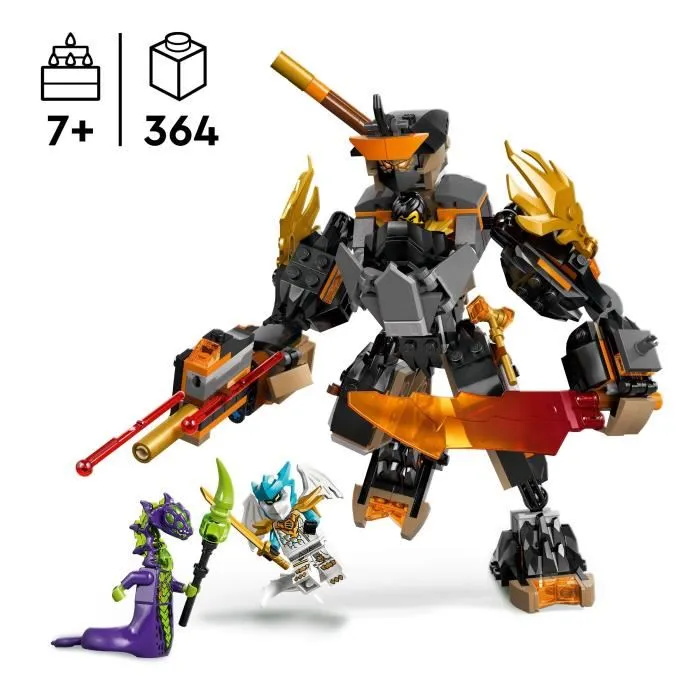 LEGO NINJAGO 71854 La Mission du Robot Cole et du Dragon Zane - Jeu de Construction - Saison 4