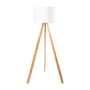 Lampe sur Pied Trépied Bois Écran Tissu Cylindrique E27 Style Scandinave Nordique Rustique OPV-780SGN2425