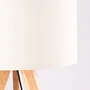 Pyongyang Lampe de sol trépied en bois et tissu Crème