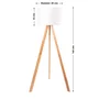 Pyongyang Lampe de sol trépied en bois et tissu Crème