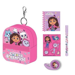 Cerdá Set de papeterie minimochila La Casa de Gabby - Gabby's Dollhouse, 19.5 x 22.5 x 4.5 cm, jouet pour enfants dès 3 ans