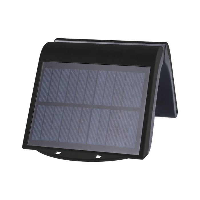 Edm Aplique solaire avec détecteur de mouvement noir, 2W LED 220lm 6500K IP44