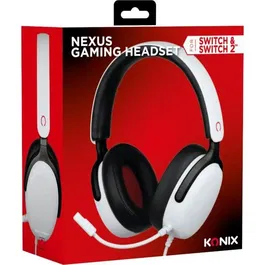 Konix Nexus - Casque gamer circum-aural filaire avec micro, haut-parleurs 40 mm, Jack 3.5 mm - Compatible PC, Nintendo Switch - Blanc