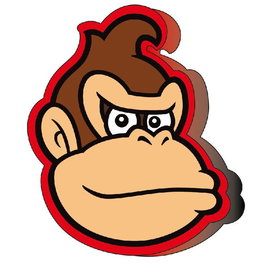 Nintendo Coussin 3D Donkey Kong Super Mario Bros, housse en microfibre 100%, 40x40 cm
