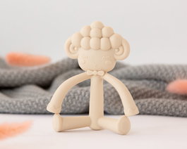 KioKids Mordeur en Silicone Forme de Mouton Beige
