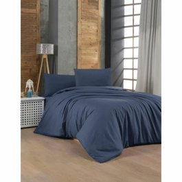 BigBuy Home Parure de couette Bleu foncé 3 pièces (220 x 240 cm)