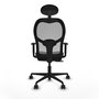 Piqueras y Crespo Chaise de Bureau Jorquera avec Appui-tête, Noir et Gris