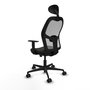 Piqueras y Crespo Chaise de Bureau Jorquera avec Appui-tête, Noir et Gris