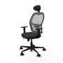 Piqueras y Crespo Chaise de Bureau Jorquera avec Appui-tête, Noir et Gris