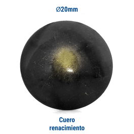 HEICO Q&Q Tachuela Lisa Hierro Ø20mm Acabado Cuero Negro Niquelado Brillante