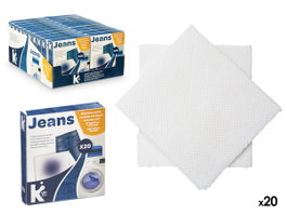 Arte Regal Set 20 Toallitas Atrapacolor Vaquero 12x14x3 cm 100% Polyester Bleu Blanc (Set de 20)