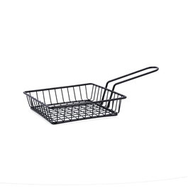 Quid Gastro Black Cesta Cuadrada Metal 15x15x4 cm