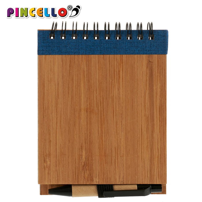 Pincello Carnet Bambou Couverture Gommée Lisse avec Stylo 10 x 13 cm (Set de 48)