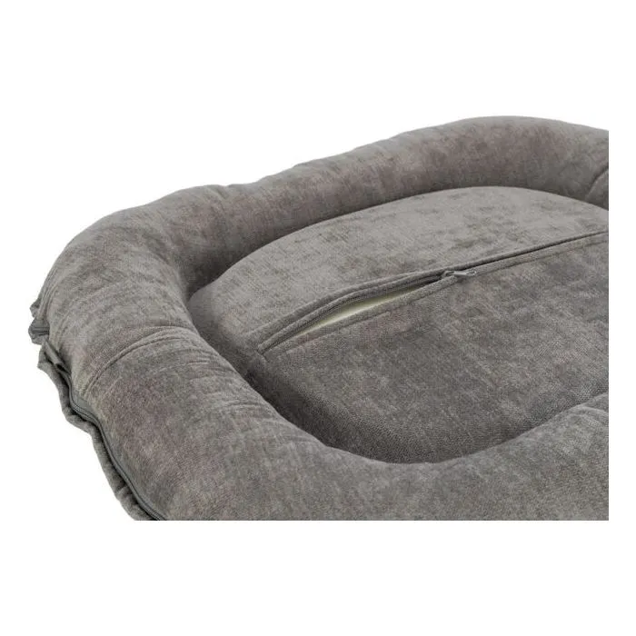 TRIXIE Vital LENNOX Coussin pour chien ovale en tissu chenille avec mousse visco-élastique et fond antidérapant - Gris - 90 x 70 cm - Confort pour grands chiens TRIXIE Vital LENNOX Coussin pour chien ovale en tissu chenille avec mousse visco-élastique et fond antidérapant - Gris - 90 x 70 cm - Confort pour grands chiens