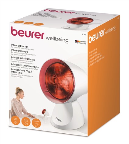 Beurer IL-21 Lampe Infrarouge Compacte pour Thérapie - 5 Niveaux d'Inclinaison, Verre Pressé Haute Qualité