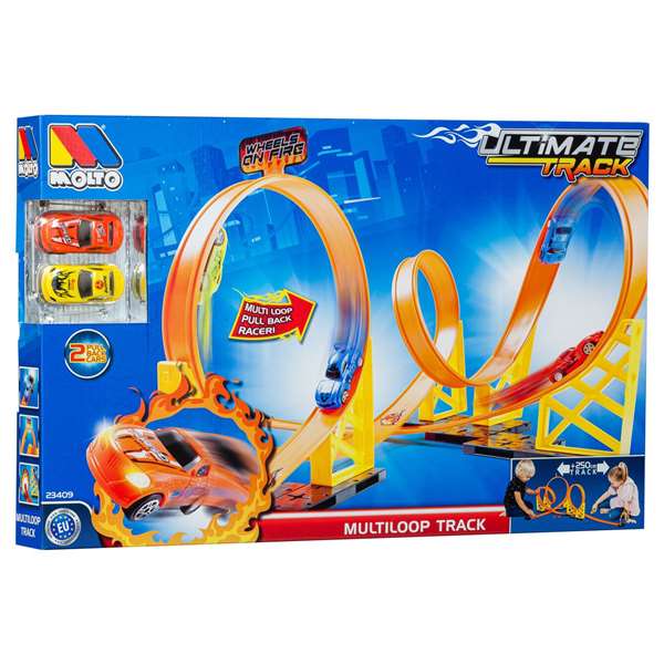 Molto - Circuit de voiture avec 2 loopings et 2 voitures - Circuit de jeu pour enfants à partir de 3 ans Molto - Circuit de voiture avec 2 loopings et 2 voitures - Circuit de jeu pour enfants à partir de 3 ans