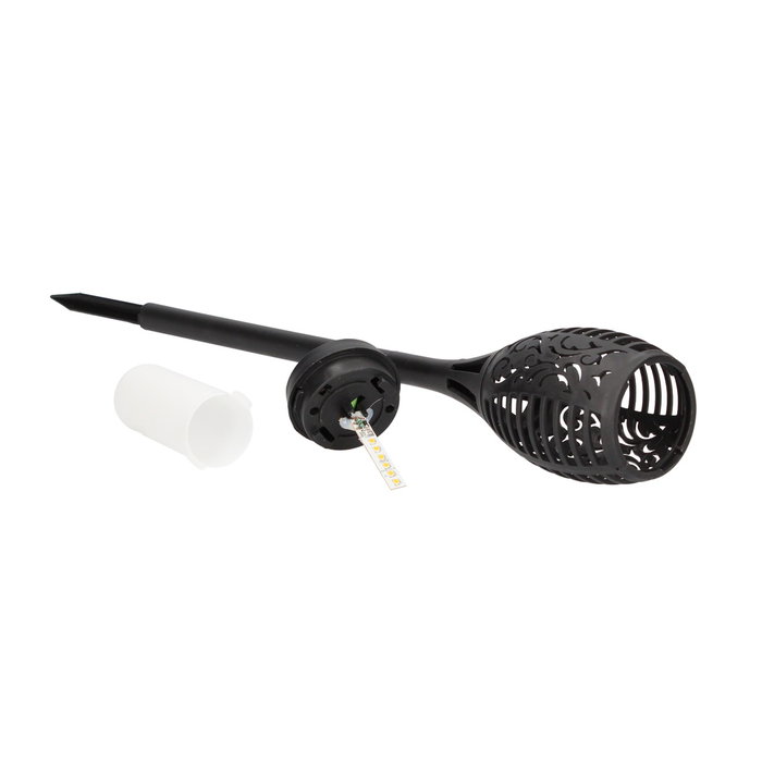 Kodala Estaque de jardin solaire LED effet flamme 1600-1800K Noir, Lot de 12 Kodala Estaque de jardin solaire LED effet flamme 1600-1800K Noir, Lot de 12