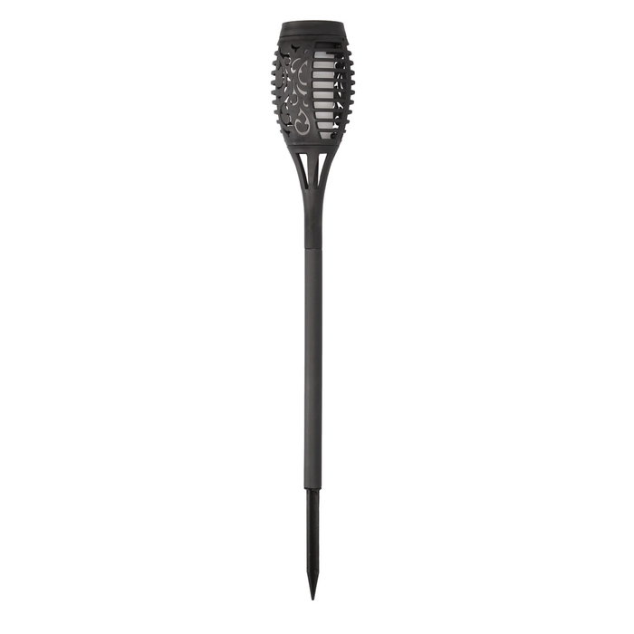 Kodala Estaque de jardin solaire LED effet flamme 1600-1800K Noir, Lot de 12 Kodala Estaque de jardin solaire LED effet flamme 1600-1800K Noir, Lot de 12