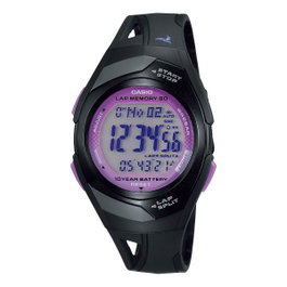 Casio STR-300-1CEG avec cadran violet et bracelet noir