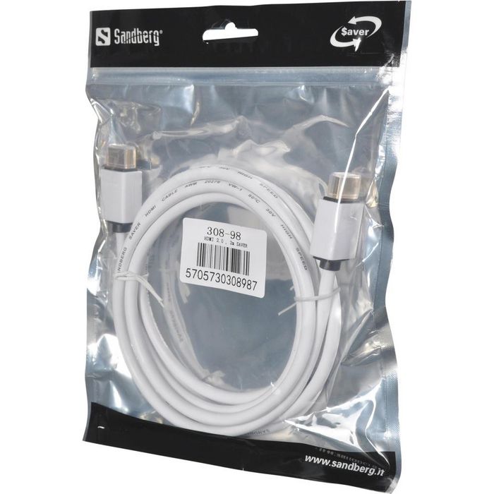 Sandberg Câble HDMI 2.0 SAVER, 2m Sandberg Câble HDMI 2.0 SAVER, 2m