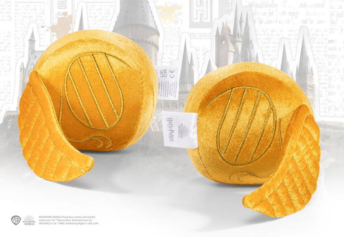 The Noble Collection Harry Potter - Oreiller Écusson de Hogwarts et Peluche Vif d'or