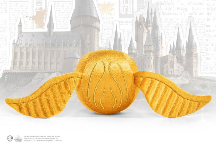 The Noble Collection Harry Potter - Oreiller Écusson de Hogwarts et Peluche Vif d'or
