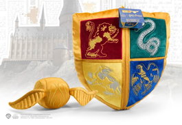 The Noble Collection Harry Potter - Oreiller Écusson de Hogwarts et Peluche Vif d'or