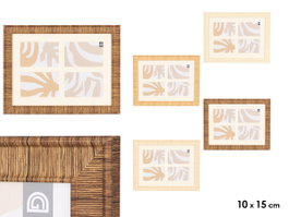 GIFTDECOR Lot de 12 cadres photo rayés 4 photos assortis