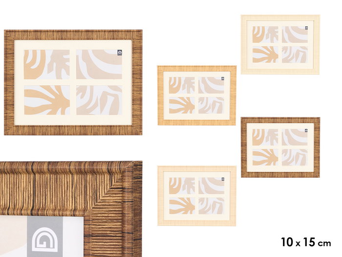 GIFTDECOR Lot de 12 cadres photo rayés 4 photos assortis GIFTDECOR Lot de 12 cadres photo rayés 4 photos assortis