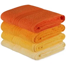 Ensemble de 4 serviettes à main Jaune - 50 x 90 cm