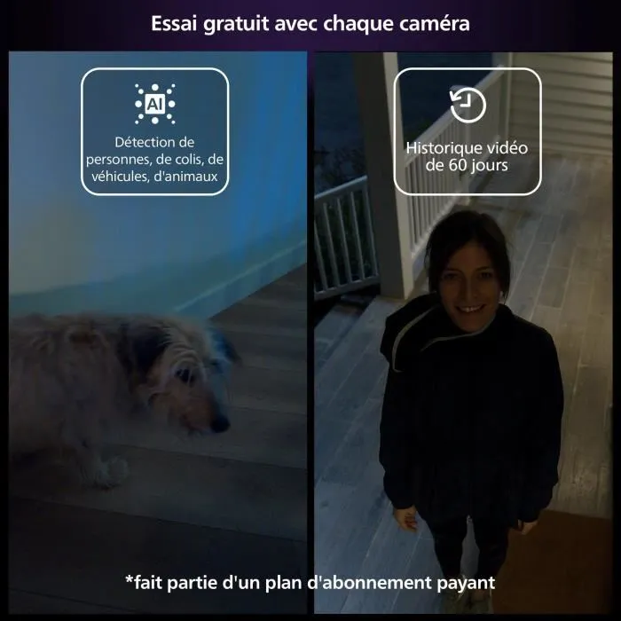 Philips Hue Caméra de sécurité sans fil HD 1080P intérieure/extérieure Blanche AUC1717288493816