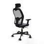 Piqueras y Crespo Chaise de Bureau avec Appui-tête 2D036N2 Gris