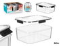 Leknes Boîte Hermétique Rectangulaire Noire 460 ml – Plastique PET/PP 15x6,5x11 cm (Set de 24)