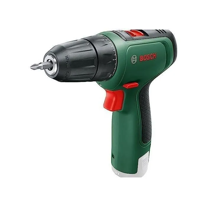 Bosch EasyDrill 1200 - Perceuse visseuse sans fil - 2 batteries + chargeur - Mallette avec embouts - Compacte, légère, 2 vitesses, lampe LED